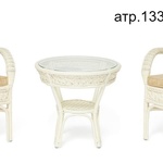Комплект террасный ANDREA (стол кофейный со стеклом + 2 кресла + подушки) в Алуште